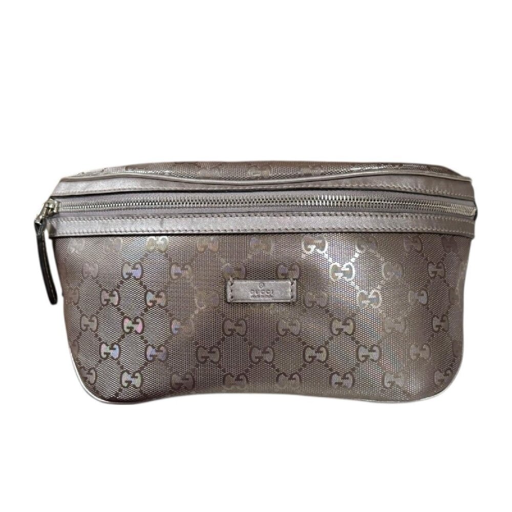 Gucci GG Imprime Body Bag Canvas Silver
